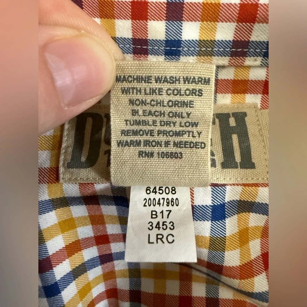 Duluth Trading Company Mens Multicolor Plaid Wrinklefighter Long Sleeve Shirt